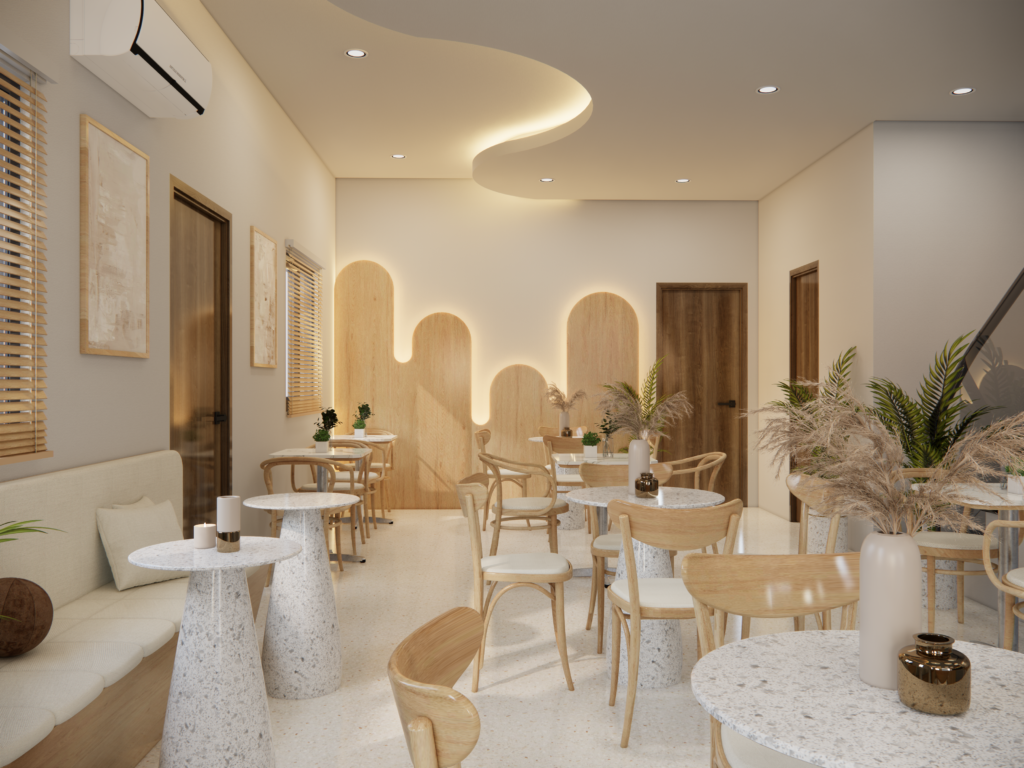 Thiết kế không gian dưới 50m2 - TẠO DỰNG KHÔNG GIAN KINH DOANH HẤP DẪN CÙNG QTT Quán cà phê từ không gian dưới 50m2